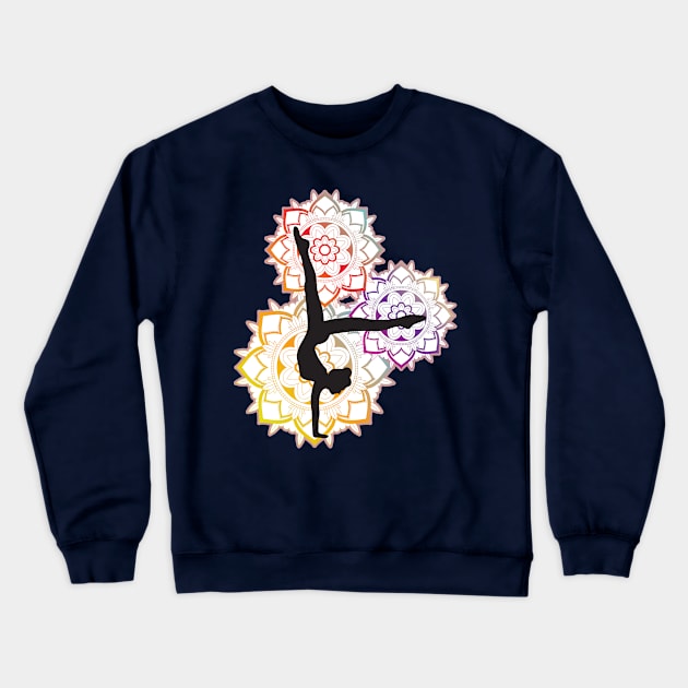 Colorful yoga pose Crewneck Sweatshirt by BE MY GUEST MARKETING LLC